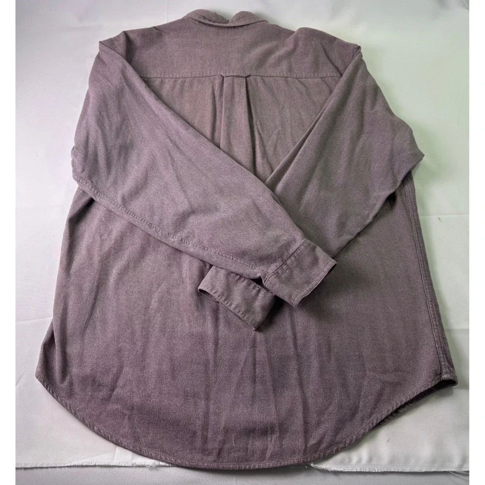 VINTAGE 90s Eddie‎ Bauer Sonoma Heathers Heavy Cotton Button Down Mens L Mauve